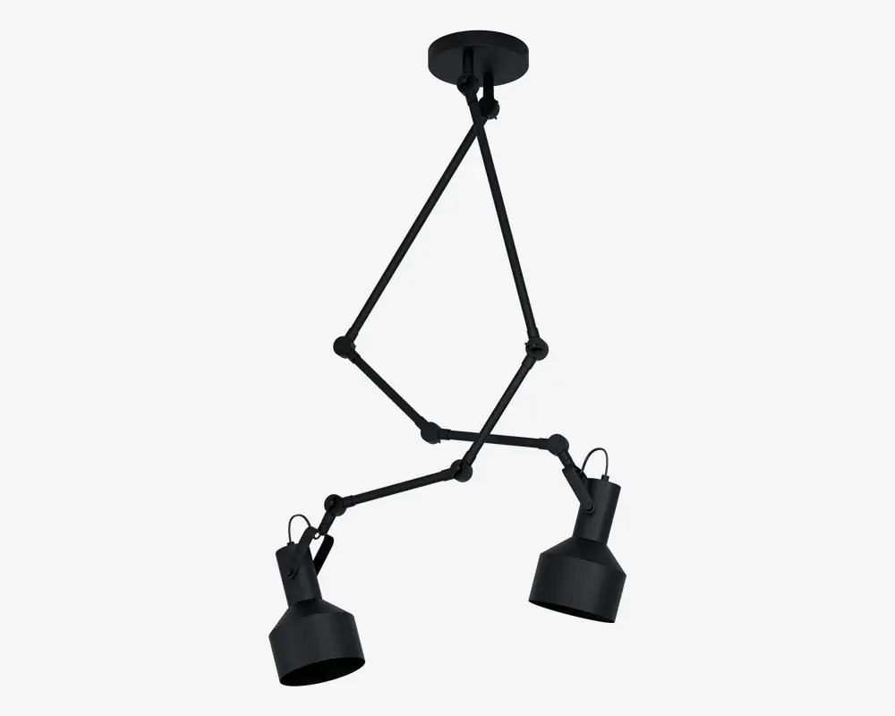 Loftlampe Takeley sort 2xE27