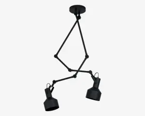 Loftlampe Takeley sort 2xE27