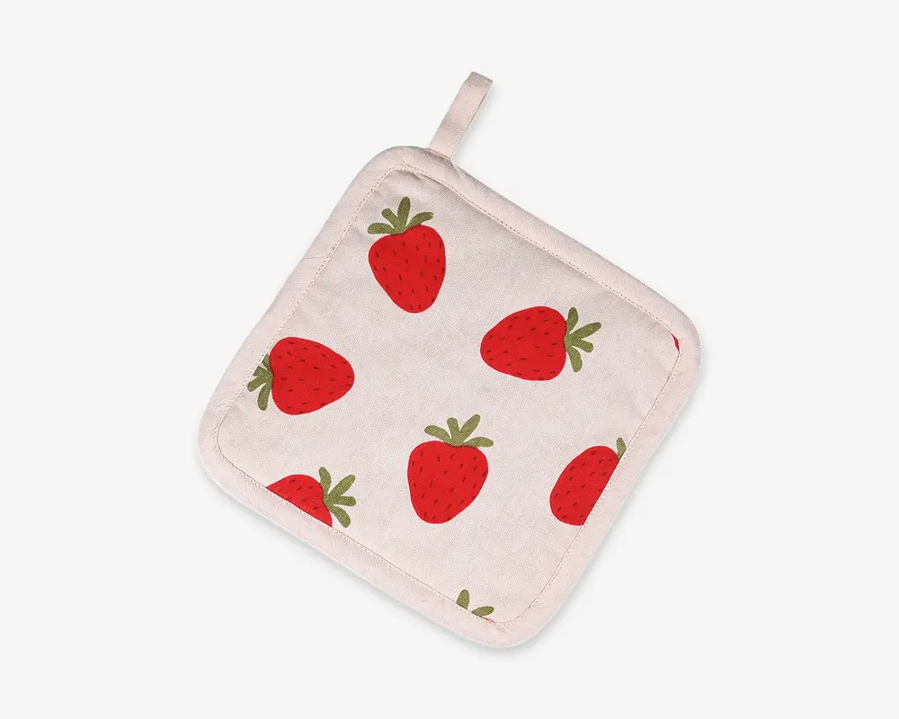 Grydelapper jordbær 20x20 cm
