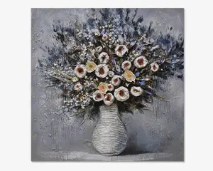 Maleri blomster vase 80x80 cm 