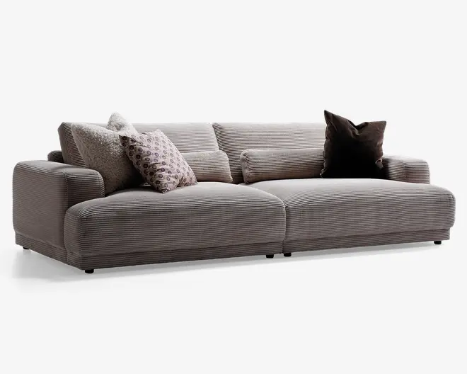 Flyder sofa med bredriflet fløjl