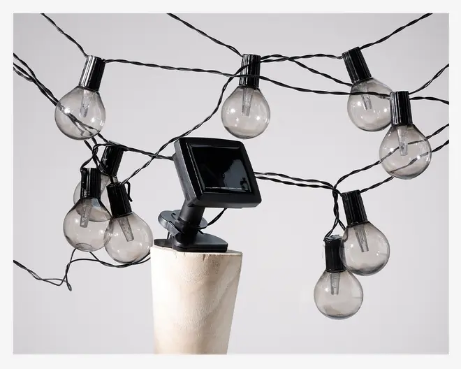 Solcelle lyskæde grå 20 LED