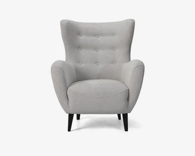 Øreklapstol Inkl. Fodskammel beige