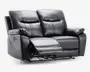 Sofa 2 pers recliner sort 