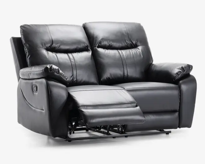 Sofa 2 pers recliner sort 