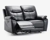 Sofa 2 pers recliner sort 