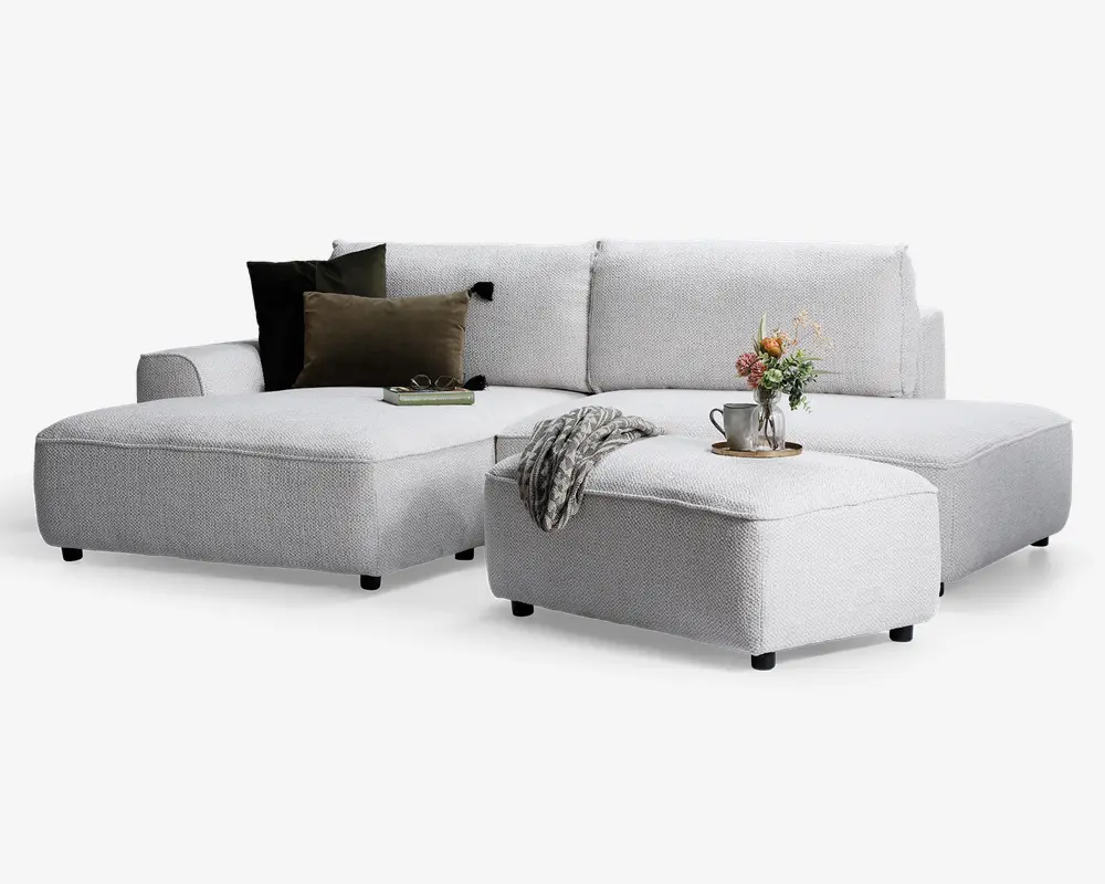 Sovesofa med open end og chaiselong venstre
