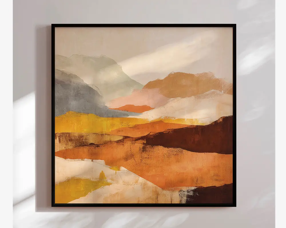 Billede Abstract Mountains 90x90 cm 