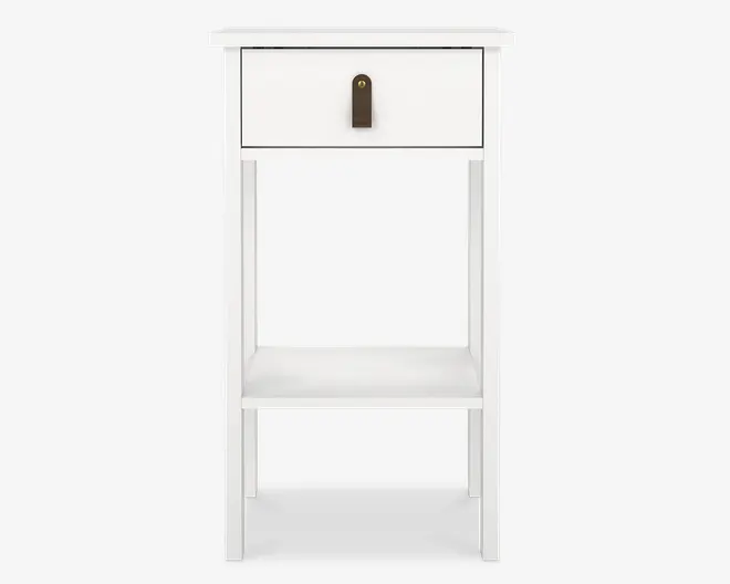 Sengebord Madrid hvid med 1 skuffe