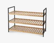 Skostativ med 3 hylder bambus