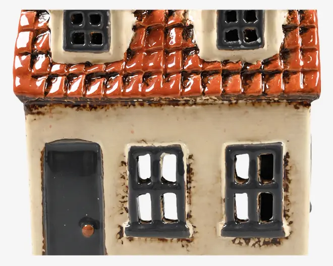 Keramikhus Til Lys Beige H.15 cm