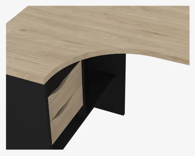 Skrivebord Hjørne Sort/eg