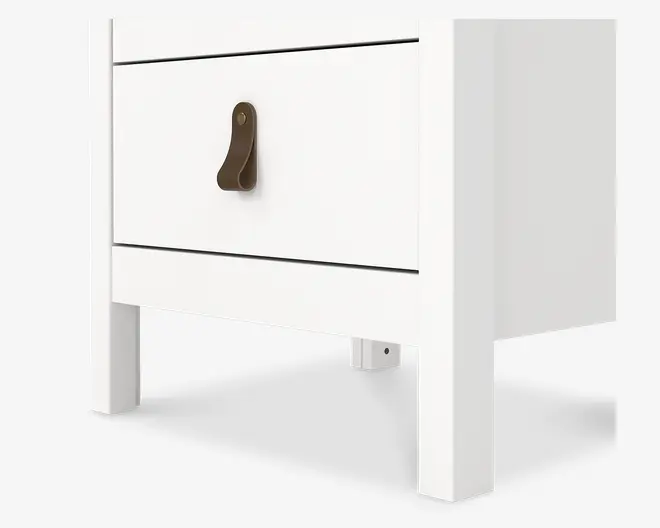 Sengebord Madrid hvid med 3 skuffer