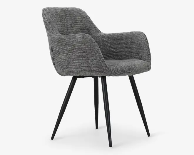 Spisebordsstol med armlæn i grå