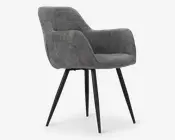 Spisebordsstol med armlæn i grå