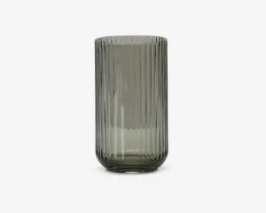 Lyngby vase glas røgfarvet H.20 cm 