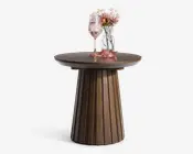 Hjørnebord røget eg Ø-90 cm