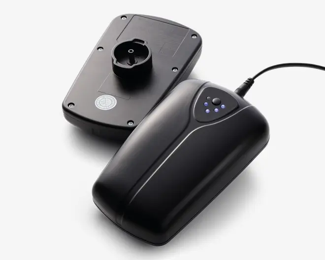 Drejestol m/indbygget fodskammel cognac læder