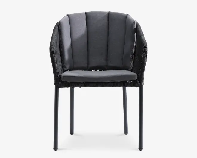 Havestol sort reb inkl. hynde