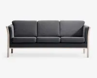 Sofa 3 Pers Tremmesofa Grå Stof