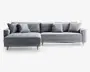 Sofa med XL chaiselong grå