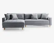 Sofa med XL chaiselong grå