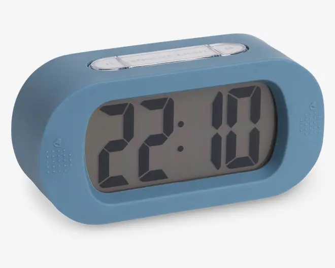 Vækkeur silikone blå H.7 cm 