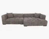 Sofa M/Chaiselong H.Gråbrun Bouclé