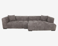 Sofa M/Chaiselong H.Gråbrun Bouclé