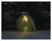 Solar lanterne grøn glas H.17 cm 