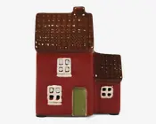 Keramikhus rød H.10 x B.8 cm