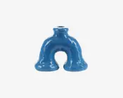 Skulptur Lysestage Blå H.12,5 cm