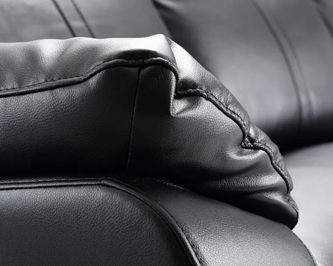 Sofa 3 pers med recliner sort