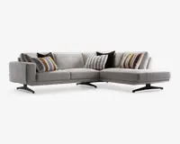 Sofa m. Åben Afslutning Beige Højrevendt