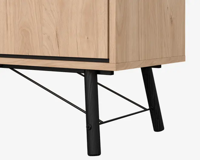 Skænk Ry B. 150 cm sort/eg