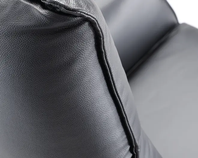 Drejestol m/indbygget fodskammel sort læder