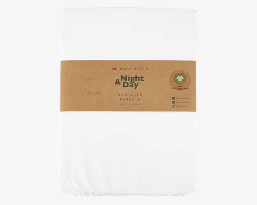 Boxlagen Percale Hvid 180x200 cm