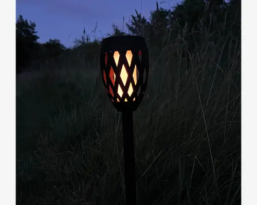 Solar fakkel LED sort H.48 cm