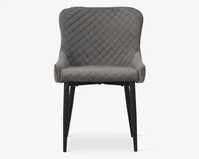 Spisebordsstol i grå velour