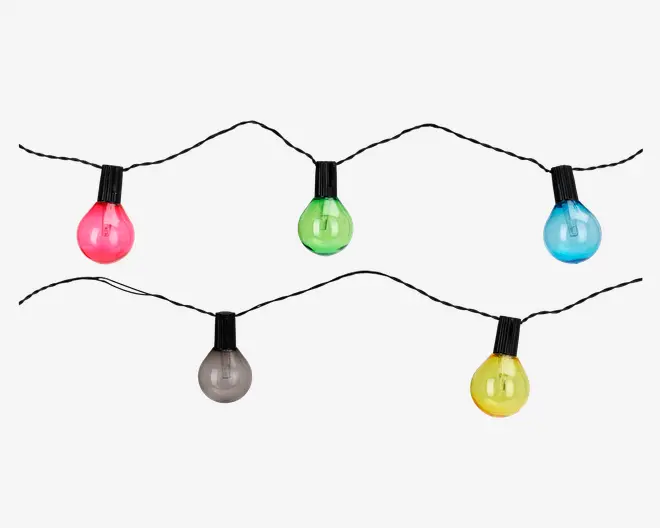 Solcelle lyskæde multifarvet 20 LED