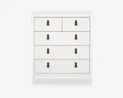 Kommode Madrid med 5 skuffer hvid