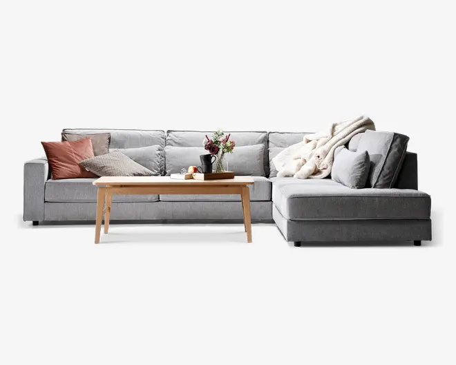 Sofa m/Open End Højre Grå