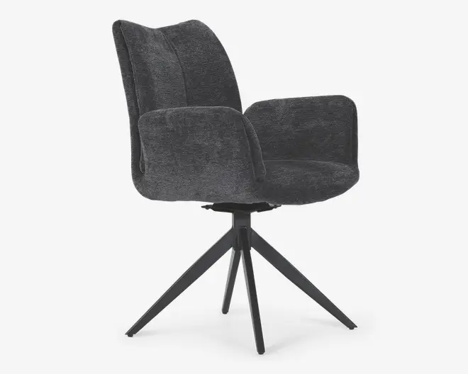 Spisebordsstol med armlæn i grå