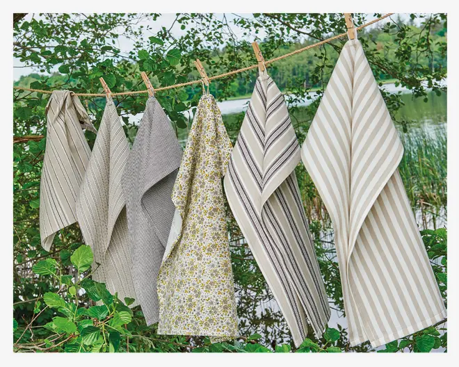 Viskestykke beige/hvid 50x70 cm