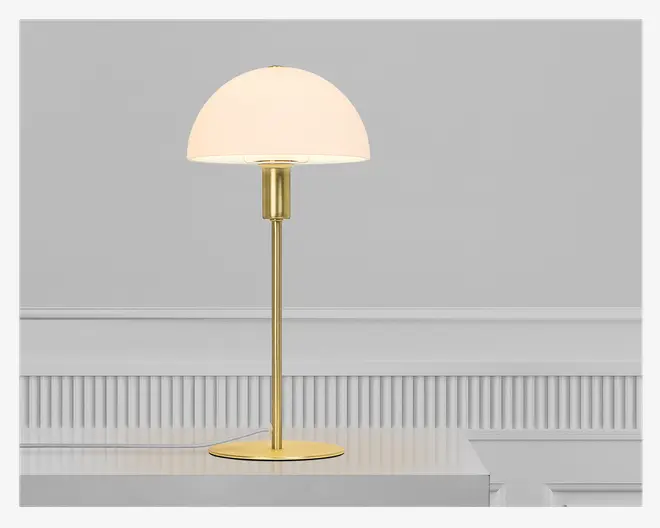 Bordlampe Ellen Opal/messing H.41,5 cm