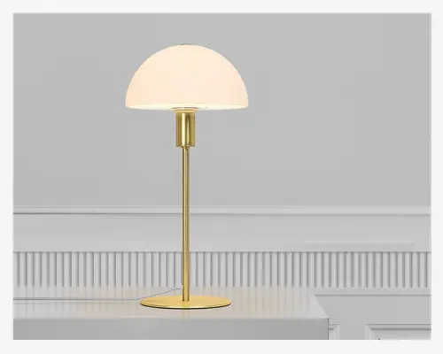 Bordlampe Ellen Opal/messing H.41,5 cm