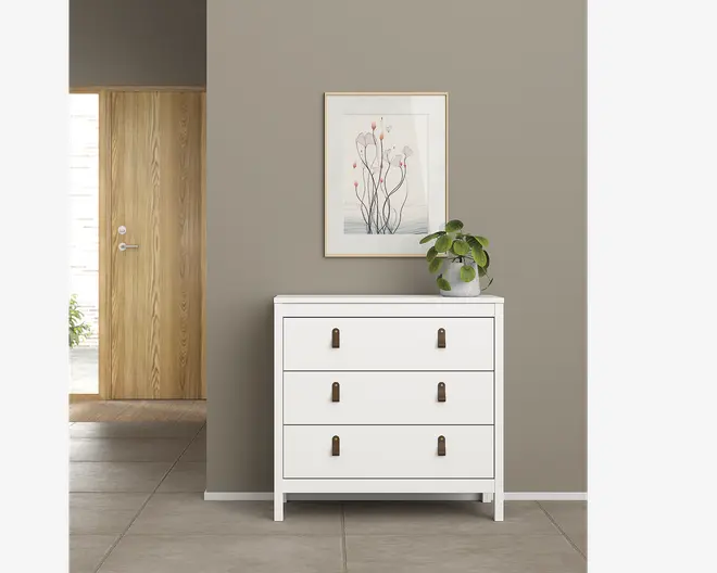 Kommode Madrid med 3 skuffer hvid