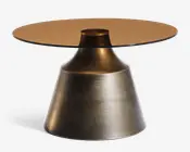 Sofabord brun glas Dunsley Ø-70 cm