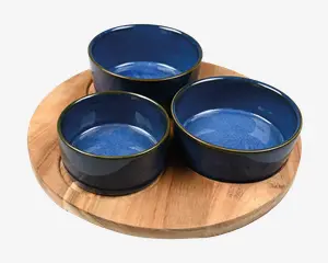 Bakke med 3 skåle H.4 x Ø.20 cm 