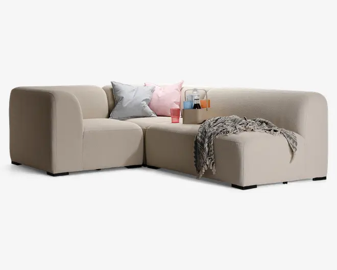 Lounge modul sofa beige stof